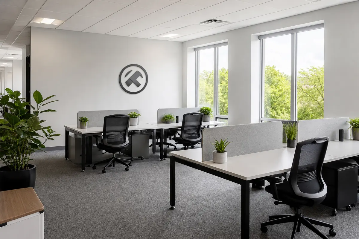 Freshly painted open office interior, commercial painting in Oliver